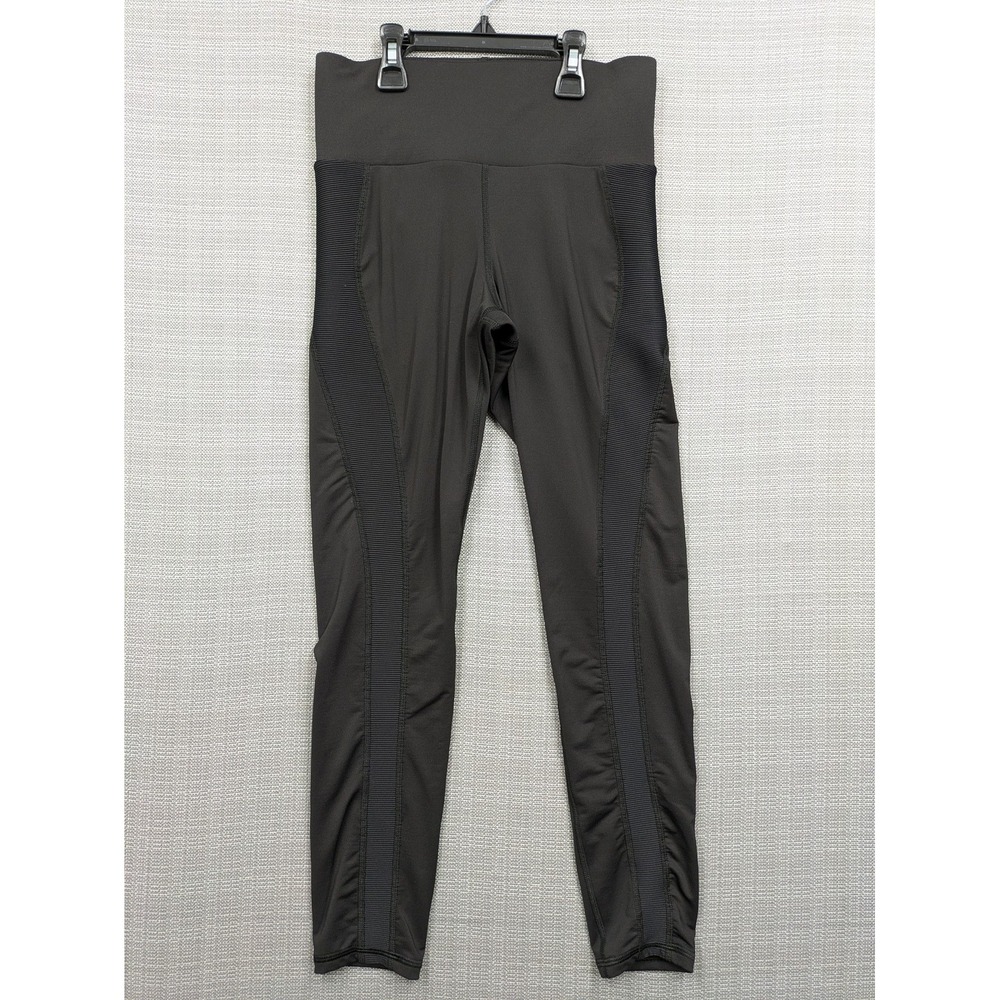 MICHI Leggings Womens Small Black High Rise Ankle Panel Yoga Gym Running Stretch